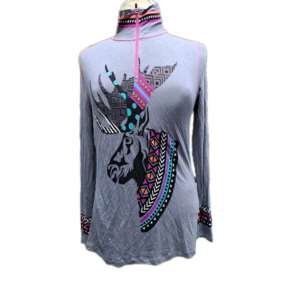 Krimson Klover 1/4 Zip Base Layer Top Moose Anthler Aztec Layering - Picture 1 of 11